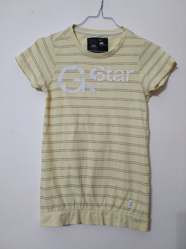 T-shirt gialla a righe G-Star Raw