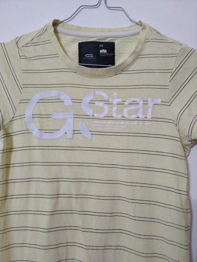 T-shirt gialla a righe G-Star Raw