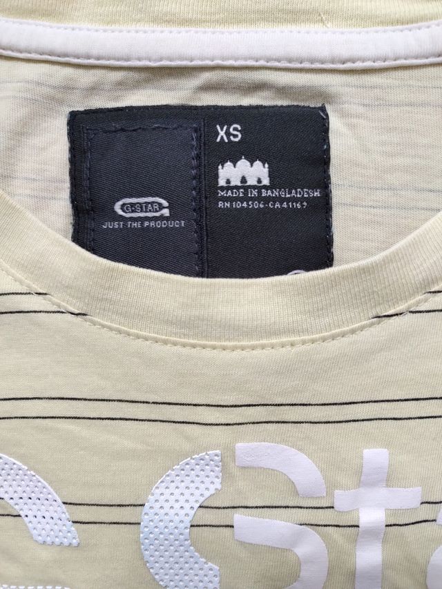 T-shirt gialla a righe G-Star Raw