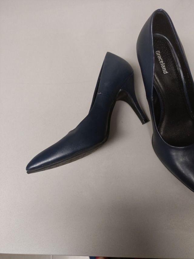 zapatos mujer tacón azul marino