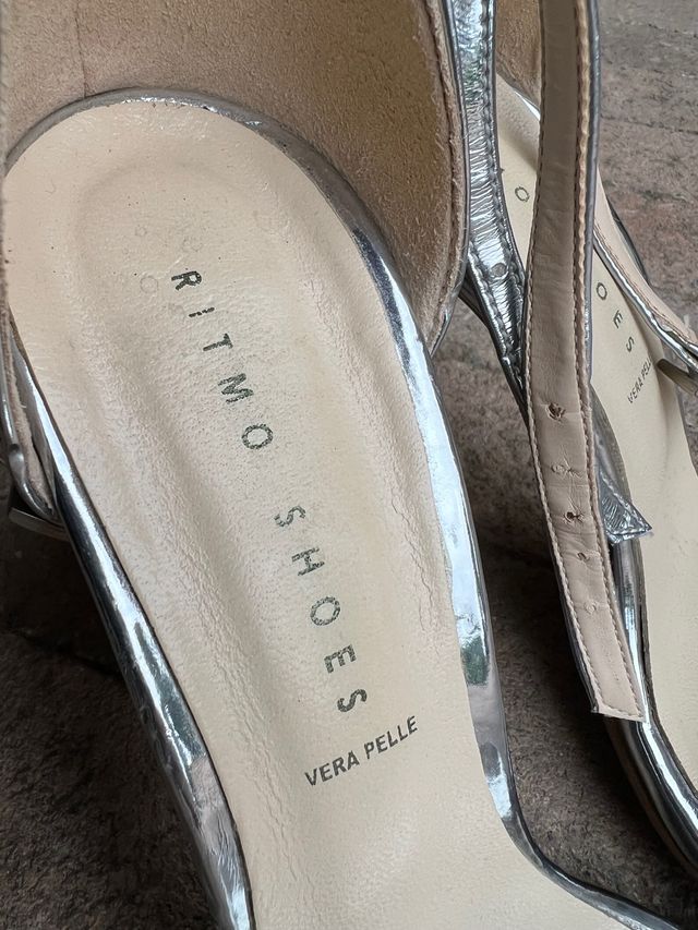 Sandali in pelle argento Ritmo Shoes