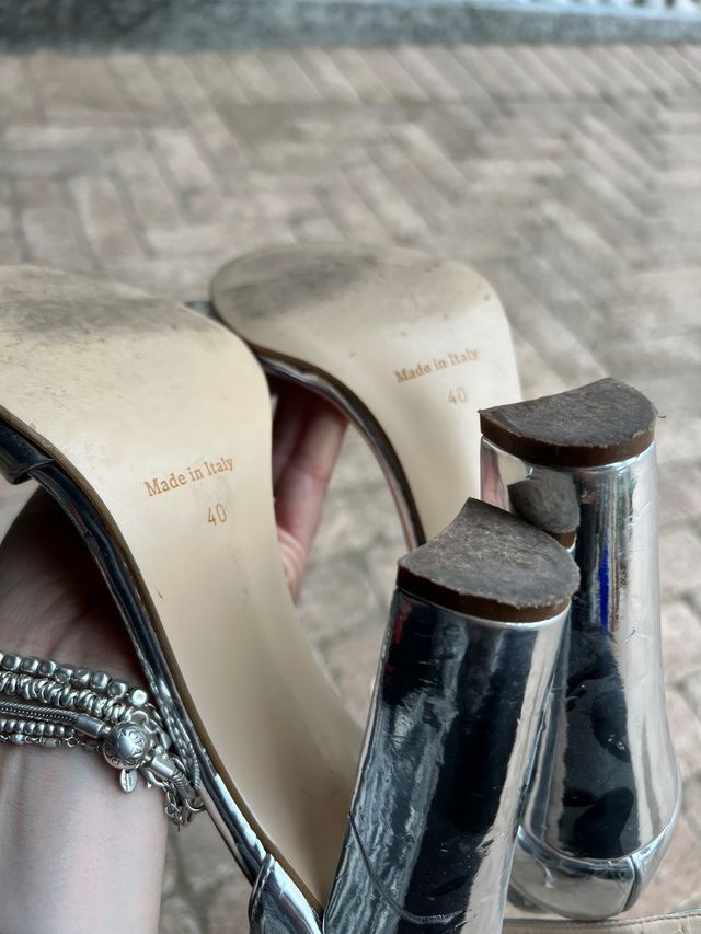 Sandali in pelle argento Ritmo Shoes