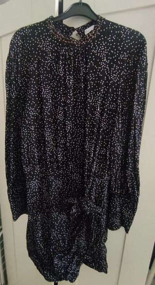 Vestido negro lunares 