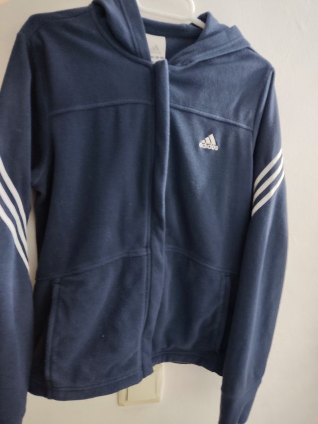 Sudadera cremallera mujer Adidas polar azul