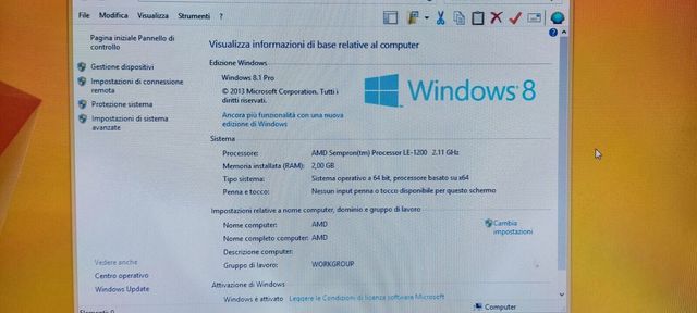 PC Desktop computer fisso AMD Sempron 2gb ram