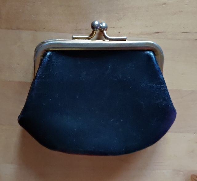 Portamonete vintage in vera pelle