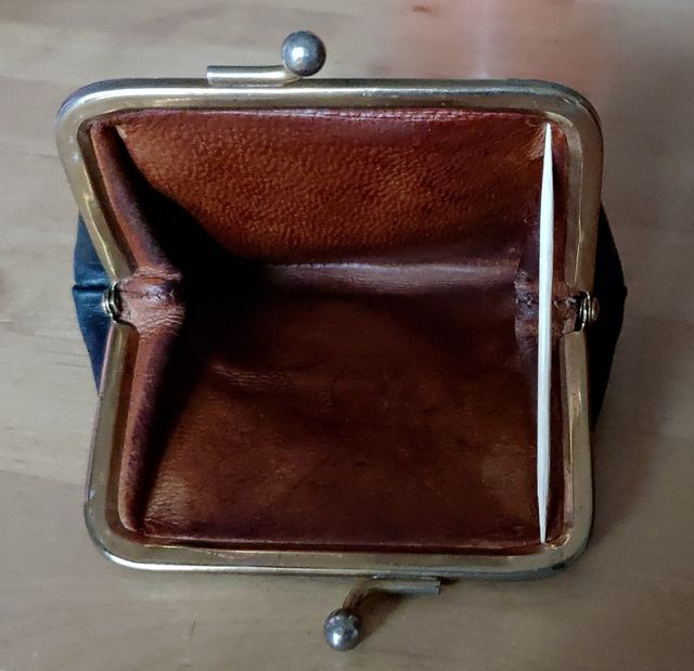 Portamonete vintage in vera pelle