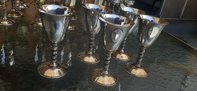 5 copas bañadas plata