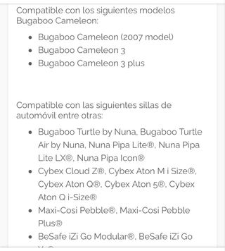 Adaptador bugaboo camaleon maxi cosi
