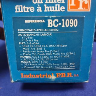 Fiat uno panda mazda 323 autobianchi filtro aceite