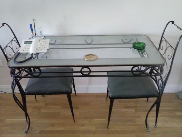 MESA FORJA ANTIGUA-RESTAURADA