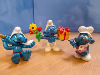 Lote de 9 pitufos, papá y pitufina Schleich / Peyo