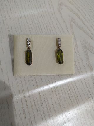 pendientes Plata y olivino