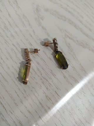 pendientes Plata y olivino