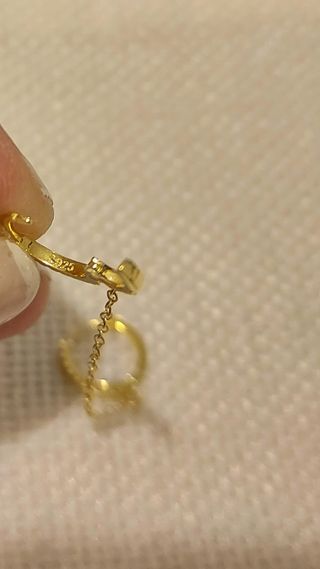 Pendiente cadena de última tendencia plata 925