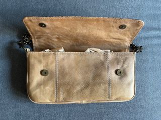 Bolso de piel Massimo Dutti color beige