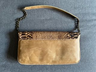 Bolso de piel Massimo Dutti color beige