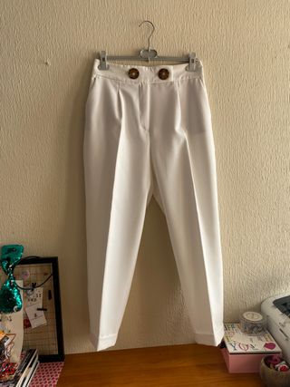 Pantalón blanco traje - Zara 