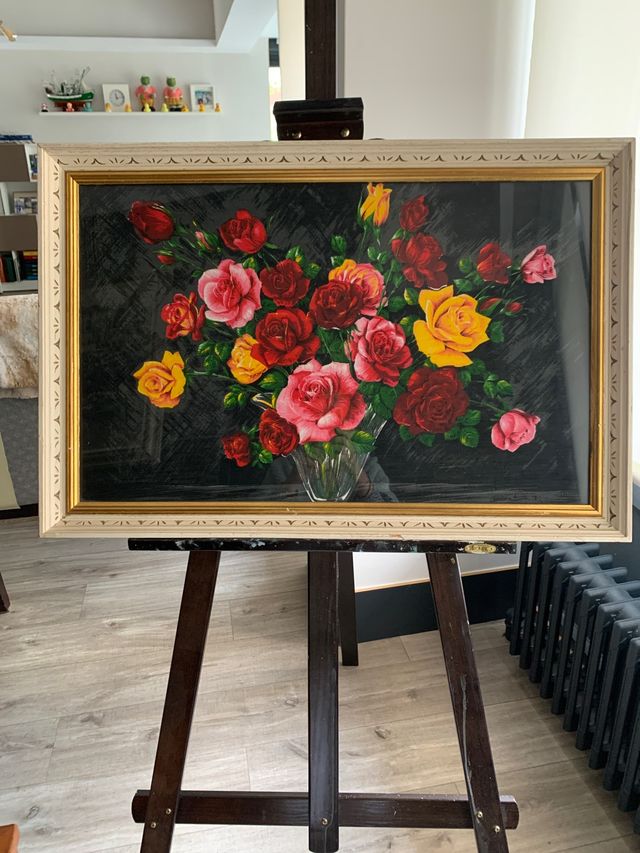 Cuadro, jarrón con flores