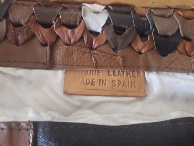 Bolso piel artesanal vintage