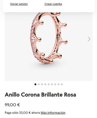 anillo pandora T-52 estrenar