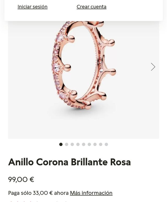 anillo pandora T-52 estrenar