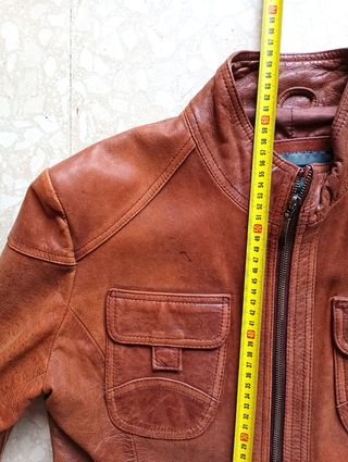 Cazadora motera cuero auténtico Aviatrix. XL mujer