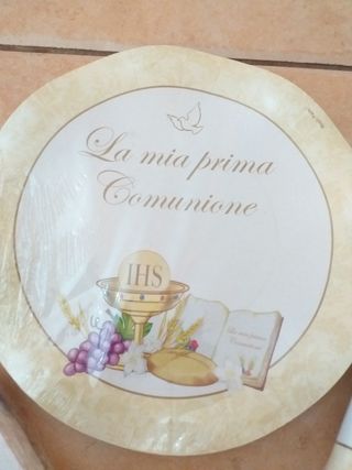 piatti, bicchieri e tovaglioli carta comunione 
