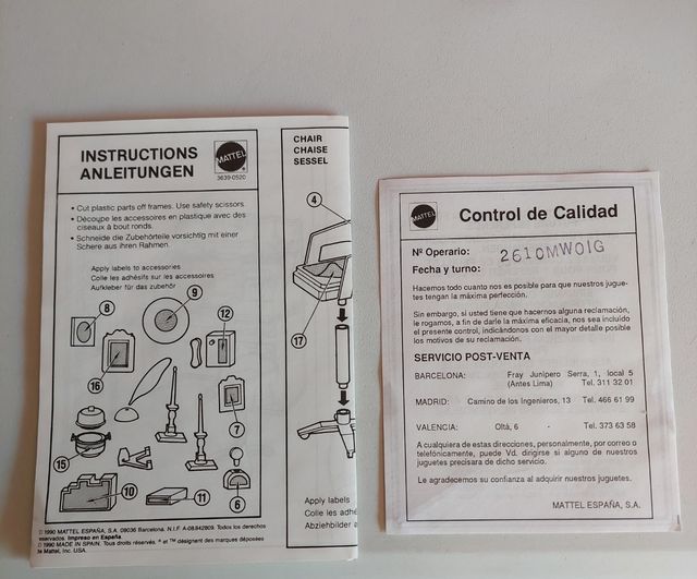 Barbie Escritorio Secreter Gran Salón mod.3639 Año