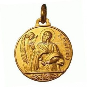 MEDALLA SAN MATEO EVANGELISTA EN PLATA - 21mm