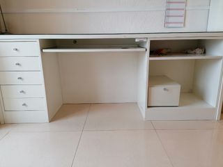 Mesa-escritorio cristal lacado blanco