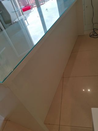 Mesa-escritorio cristal lacado blanco