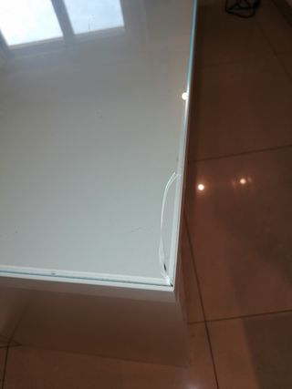 Mesa-escritorio cristal lacado blanco