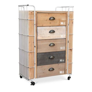 CAJONERA INDUSTRIAL CON RUEDAS Y 5 CAJONES 