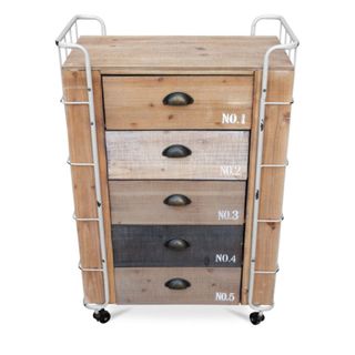 CAJONERA INDUSTRIAL CON RUEDAS Y 5 CAJONES 