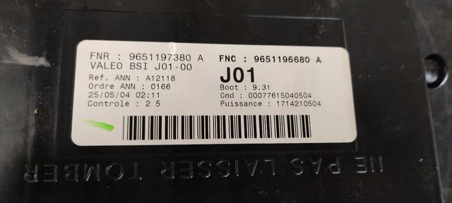 113322 CENTRALITA MOTOR UCE CITROEN C5 2.0 HDI 