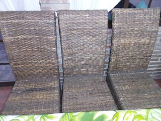 6 sillones de ratán natural /360€
