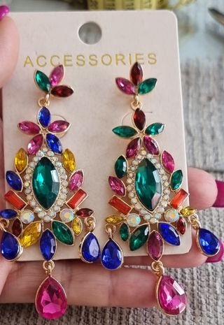 Oferta Pendientes de mujer de cristal de fiesta