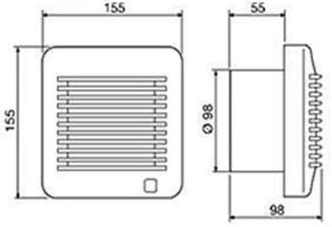 Extractor de aire para Baño/Cocina S&P EDM-100 C