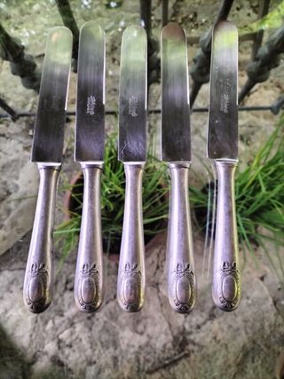 Juego de 6 cuchillos de postre franceses.