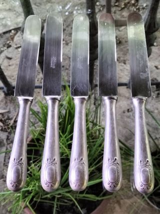 Juego de 6 cuchillos de postre franceses.