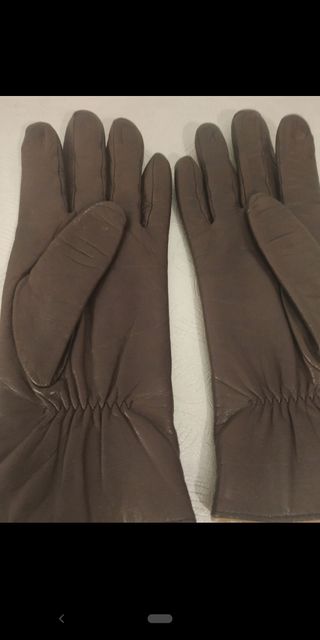 Talla S. Guantes Piel Marrón mujer (6-1/2)