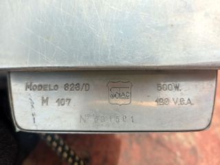 Antigua plancha eléctrica. Solac. Modelo 623/D