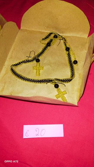 parure collana e orecchini fatti a mano ✋ nuovo