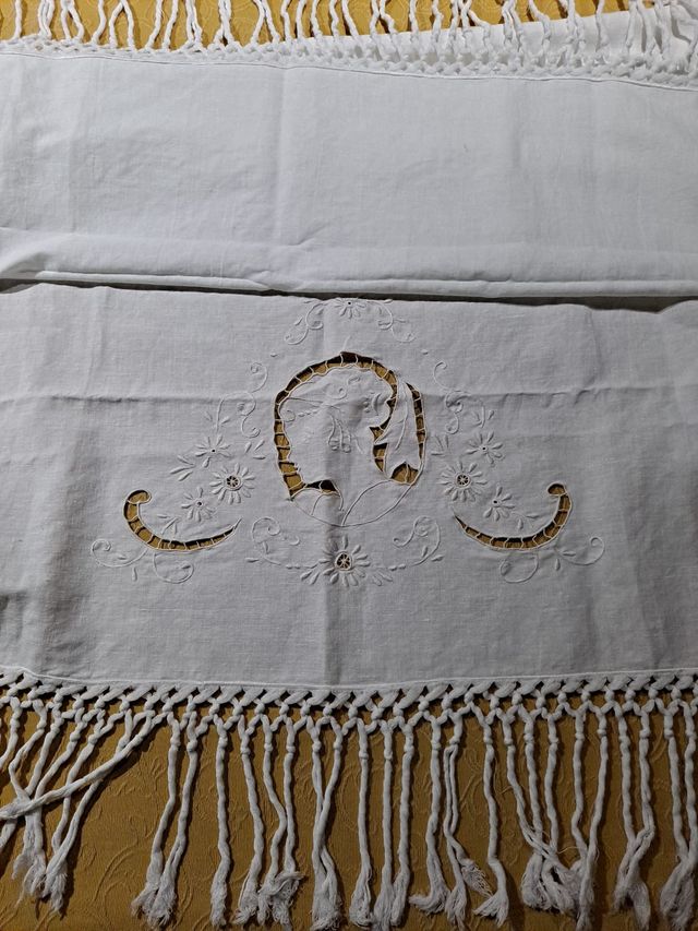 Toallas lino natural (Trio)  Artesanía de