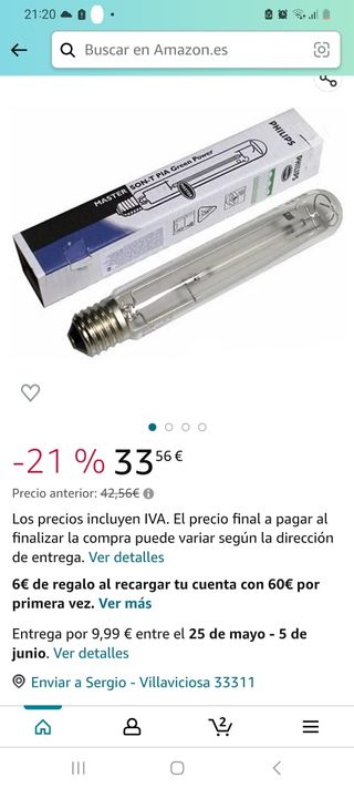bombilla sodio 600w