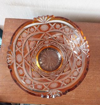 Centro de mesa de cristal y plata