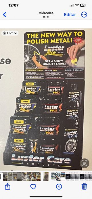 LUSTER LACE PULIMENTO RADIOS LLANTAS MOTOCICLETAS
