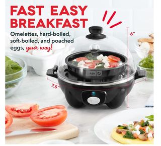 Dash DEC005BK BLACK 6 Egg Rapid Cooker w