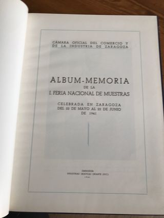 Álbum Memoria 1º Feria Nacional Muestras Zaragoza